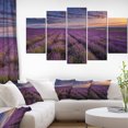 thumbnail image 1 of Dark Lavender Field with Cloudy Sky - Floral Canvas Art Print, 1 of 3