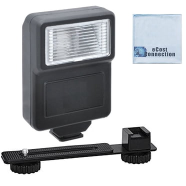 Digital Camera Flash and Bracket For Fuji, Samsung, Leica, Panasonic, Kodac & More Cameras & Camcorders + eCostConnection Microfiber Cloth