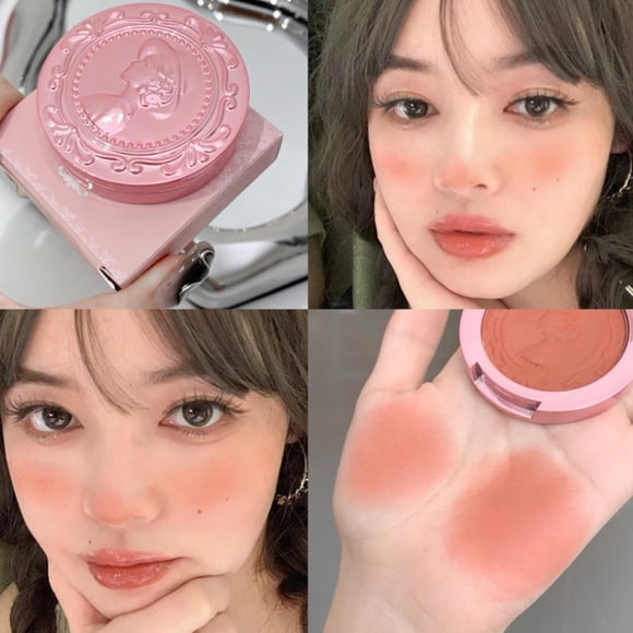 Gege Bear 3D Relief Mist Finish Blush Matte Nude Milk Powder Natural Blush