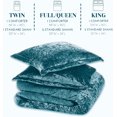 thumbnail image 5 of Comfort Spaces Juliette Luxe Comforter Set Velvet Lush with Soft Brushed Microfiber Reverse, All Season Cozy Velvet Bedding Sets, Fluffy Comforter Bed Set, Matching Sham, Teal Full/Queen 3 Piece, 5 of 5