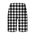 thumbnail image 4 of Diufon Men's Casual Shorts Spring Summer Wide Leg Loose Plaid Printed Elastic Waisted Drawstring Sport Shorts, 4 of 4