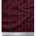 thumbnail image 1 of Soimoi Polyester Crepe Fabric Damask Ethnic Fabric Prints by Yard 52 Inch Wide, 1 of 3