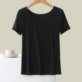 thumbnail image 2 of Yuyuzo Hauts de Pyjama pour Femmes Col Ras du Cou T-Shirts à Manches Courtes Décontractés d'Été Confortables Amples Blouses, 2 of 6
