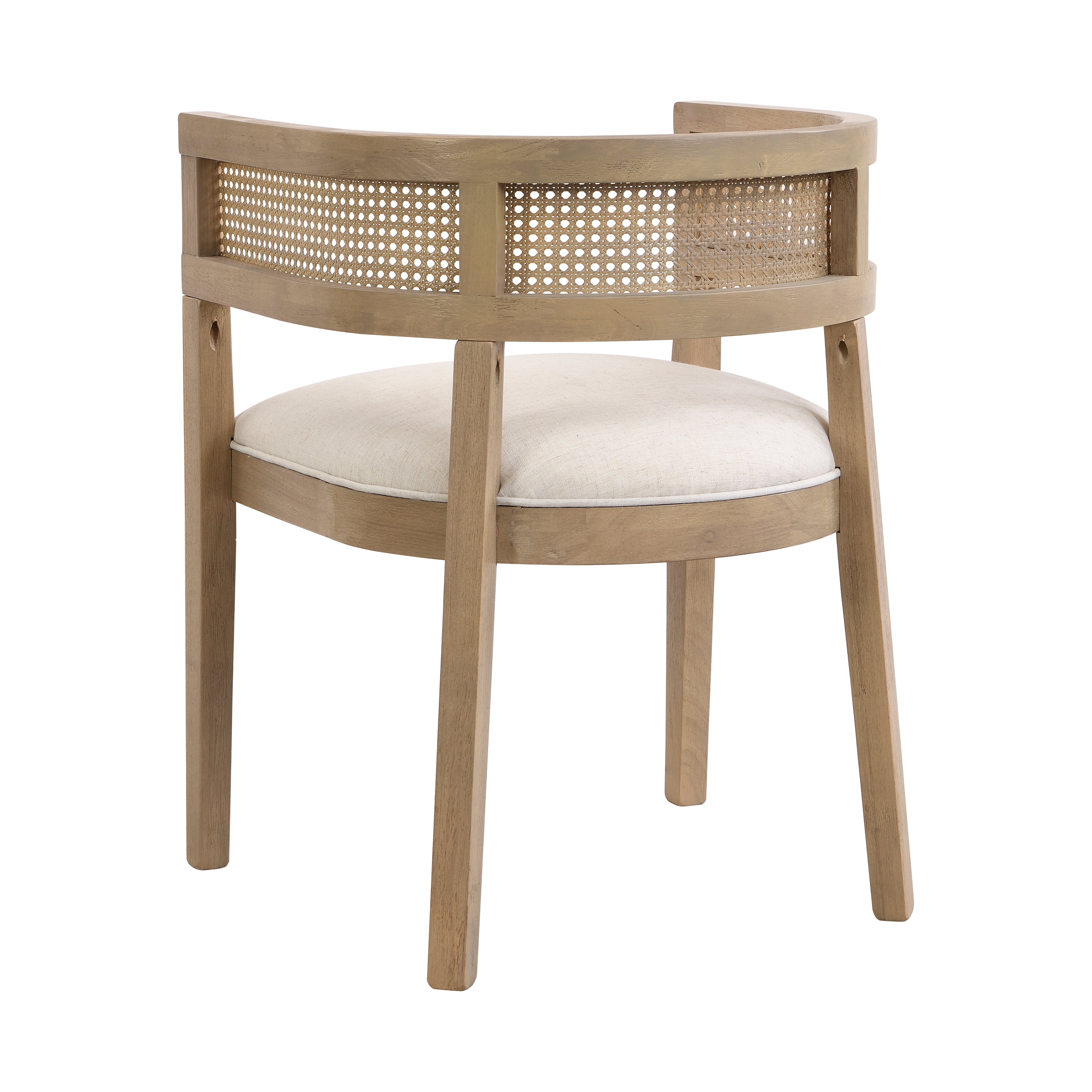Ensemble de 2 chaises de salle à manger Noble House, dossier rond en rotin, beige et naturel Frêne