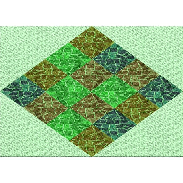 Ahgly Company Tapis d'Aire Rectangulaire Transitionnel Vert pour Intérieur, Lavable à la Machine, 4 Pieds x 6 Pieds