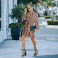 thumbnail image 4 of Women's Long Sleeve Short Dress Button Down Floral Print Fall Dresses, 4 of 7