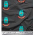 thumbnail image 1 of Soimoi Green Poly Georgette Fabric Jar & Happy Valentine Day Text Print Sewing Fabric Yard 52 Inch Wide, 1 of 3