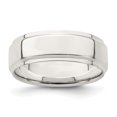 thumbnail image 1 of 925 Sterling Silver 7mm Flat with Step Edge Size 11 Band Ring, 1 of 2