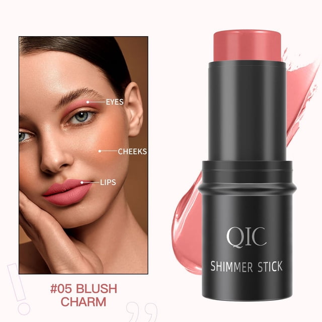 EGNMCR Qini Colorful High Gloss Slimming Shadow Stick Three Dimensional Face Priming Cream Lying Silkworm Pen Powder Blusher Stick Color Makeup 6g a Makeup