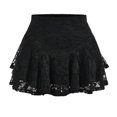 thumbnail image 4 of Robes de Printemps pour Femmes 2025 Mode Décontractée Couleur Unie Taille Mi-Haute Jupe en Dentelle Patchwork Robe de Printemps Noire TG, 4 of 4