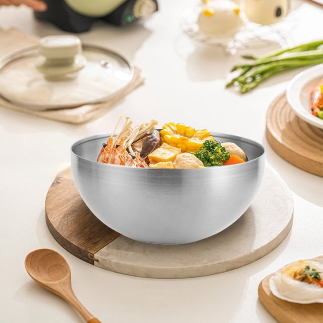 Stainless Steel Mixing Bowl, Large Metal Kitchen Bowl, Salad Prep and Serving, Durable Rust Resistant, Easy Clean Dishwasher reliable, Essential for Home Cooks