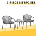 thumbnail image 4 of Outsunny Ensemble Bistro en Rotin 3 Pcs, Groupe de Sièges de Jardin, 4 of 10