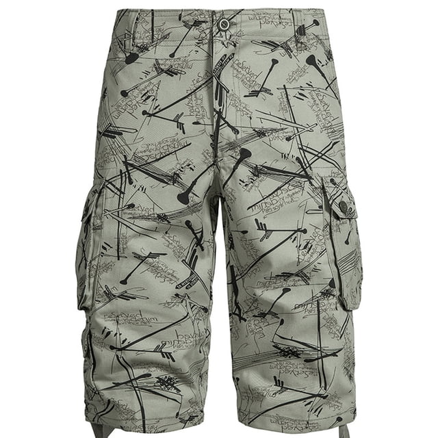 Quick Dry Pants Men Mens Directional Sign Work Shorts Mid-Waist Multi-Pocket Five-Piece Pants Casual Shorts Pants Swim Trunks Men Short Quick Dry Shorts Men Lightweight Work Pants for Men