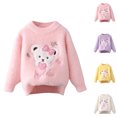 thumbnail image 4 of Chandail pour Bébé Fille Col Rond Manches Longues Imprimé Cœur Tricot Automne Hiver Chandail en Molleton Jaune, 4 of 4