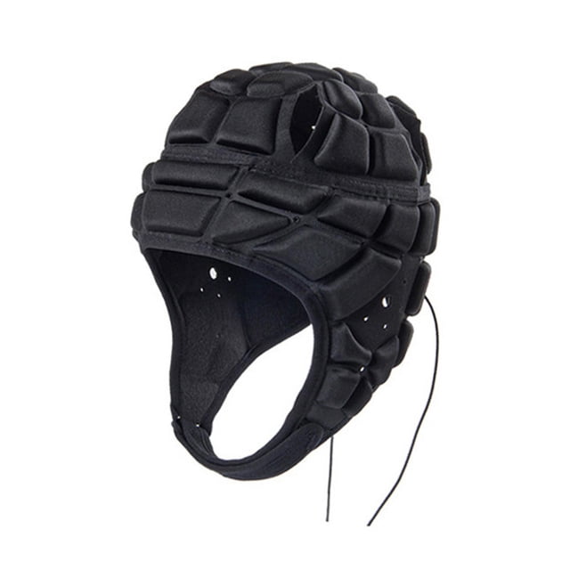 DYNWAVECA Casque de Rugby pour Enfants Casque de Soccer Rembourrage Doux Universel Couvre-Chef de Soccer pour Planche à Roulettes Drapeau de Soccer Soccer Extérieur m Noir