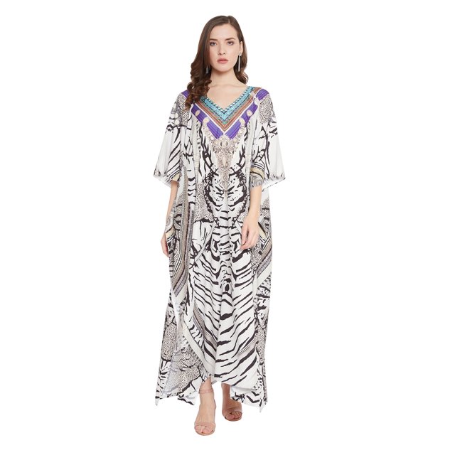 Oussum Caftan pour Femmes Robe Été Ample Décontractée Grande Taille Robe de Soirée Imprimée Caftan Long pour Dames Robes Élégantes en Ligne