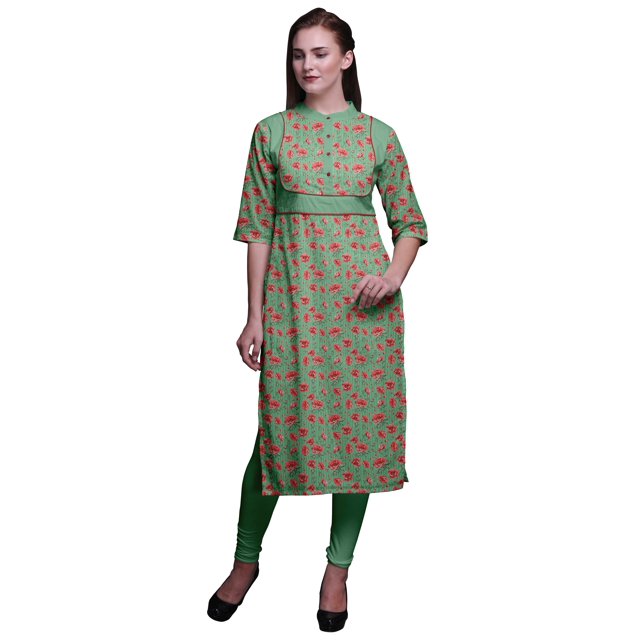 Bimba Robe Kurti Longue Indienne Imprimée, Tunique Droite, Robes pour Femmes