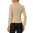 thumbnail image 3 of INSPIRE CHIC Blazer de Travail de Bureau pour Femme Extensible à Col à Revers Veste à Manches Longues Blazer de Complet m Kaki, 3 of 6