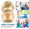 thumbnail image 4 of EXHUMKY 1 Pair Hand Held Cymbals Golden Finger Cymbals for Rhythm Development in Children and Beginners, 4 of 7