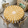 thumbnail image 1 of Nappe Soleil Soleil, Housse de Table Imprimée Coucher de Soleil Rétro Hippie Abstrait pour Maison Cuisine Salle à Manger Fête Patio Intérieur Extérieur, Ronde (60x60 Po), 1 of 6