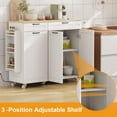 thumbnail image 2 of Rolling Kitchen Island with Drop Leaf, Kitchen Island Cart with Trash Storage Cabinet, Kitchen Rolling Island with Power Outlet, Spice Rack & Towel Rack, Knife Holder, 2 of 6