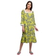 thumbnail image 1 of Moomaya Robe de Nuit en Coton à Manches Longues à Encolure Carrée Imprimée pour Femmes, 1 of 6