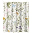 thumbnail image 4 of Dznils Rideau de Douche en Tissu Vert à Motif Floral, Rideau de Salle de Bain Imperméable avec 12 Crochets, 72 Pouces x 72 Pouces, 4 of 11