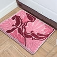 thumbnail image 5 of Fridja Non Slip Bath Mat Bathroom Rugs, Soft Floral Lightweight Bath Mats, Super Absorbent Quick Dry Bath Rug Shower Mat, Fit Under Door Bathroom Floor, Machine Washable, Hot Pink 16"x24", 5 of 5
