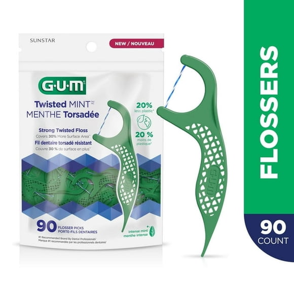 GUM® Twisted MintTM Hydropulseur, Hydropulseur Torsadé Puissant Couvre 30 % Plus de Surface