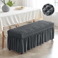 thumbnail image 4 of pitrice Long Bench Cover Bench Seat Furniture Protector for Living Room Hotel Decor Dark Gray, 4 of 8