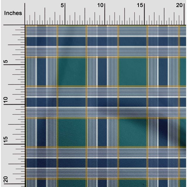 oneOone Cotton Cambric Fabric Madras Check Decor Fabric Printed BTY 56 Inch Wide