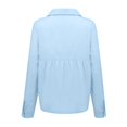 thumbnail image 5 of Qertyioot Hauts pour Femmes Mode Boutons Amples Imprimés Col à Revers Manches Longues T-shirts Blouse, 5 of 5