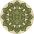 thumbnail image 1 of Ahgly Company Machine Washable Indoor Round Transitional Olive Green Area Rugs, 4' Round, 1 of 7