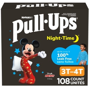 Pull-Ups Night-Time Potty Pantalons de formation pour garçon, 3T-4T (32-40 lb), 108 Ct