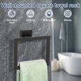 thumbnail image 4 of Square Hand Towel Ring Stainless Steel Towel Holder Wall Mounted Hand Towel Hanger Matte Black Modern Towel Rack Heavy-Duty Towel Holder for Bathroom Kitchen Lavatory, 4 of 6
