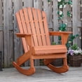 thumbnail image 2 of Outsunny Wooden Adirondack Rocking Muskoka Chair with Slatted Wooden Design, Fanned Back and Classic Rustic Style, Teak, 2 of 10