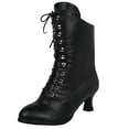 thumbnail image 1 of Kcodviy Bottes Hautes Vintage Imprimées Femmes Mi Chaussures Femmes Bottes Talons Femmes Mi Femmes à Empiècements Bottes Femmes, 1 of 7