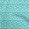 thumbnail image 1 of oneOone Rayon Aqua Blue Fabric Floral Sewing Craft Projects Fabric Prints By Yard 56 Inch Wide-QP, 1 of 4