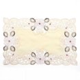 thumbnail image 3 of Mosiee Chemin de Table Brodé en Dentelle Florale Tissu Translucide Gaze Design Sculpté Nappe Style Rétro, 3 of 9