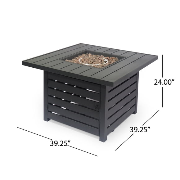 Patio Heater, SQUARE IRON FIRE PIT - 50000BTU, Black Outdoor Heating System,Iron Portable Outdoor Heater, Garden & Outdoor, Outdoor Heating SQUARE IRON FIRE PIT - 50000BTU