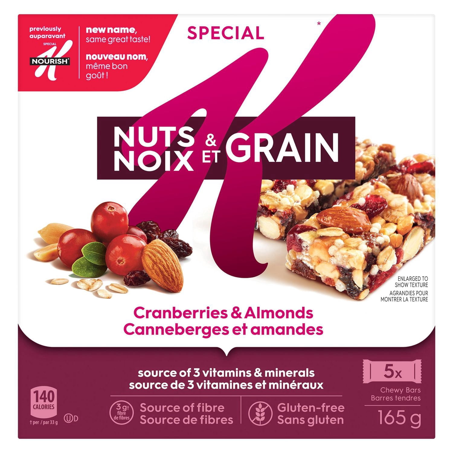 Special K Nuts & Grain Cranberries & Almonds Bars 165 g, 5 bars