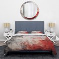 thumbnail image 3 of Designart "Lunar Surface in Grey and Red" Tachisme Bedding Covert Set - Abstract Grey Modern Bed Set With 2 Shams, 3 of 6