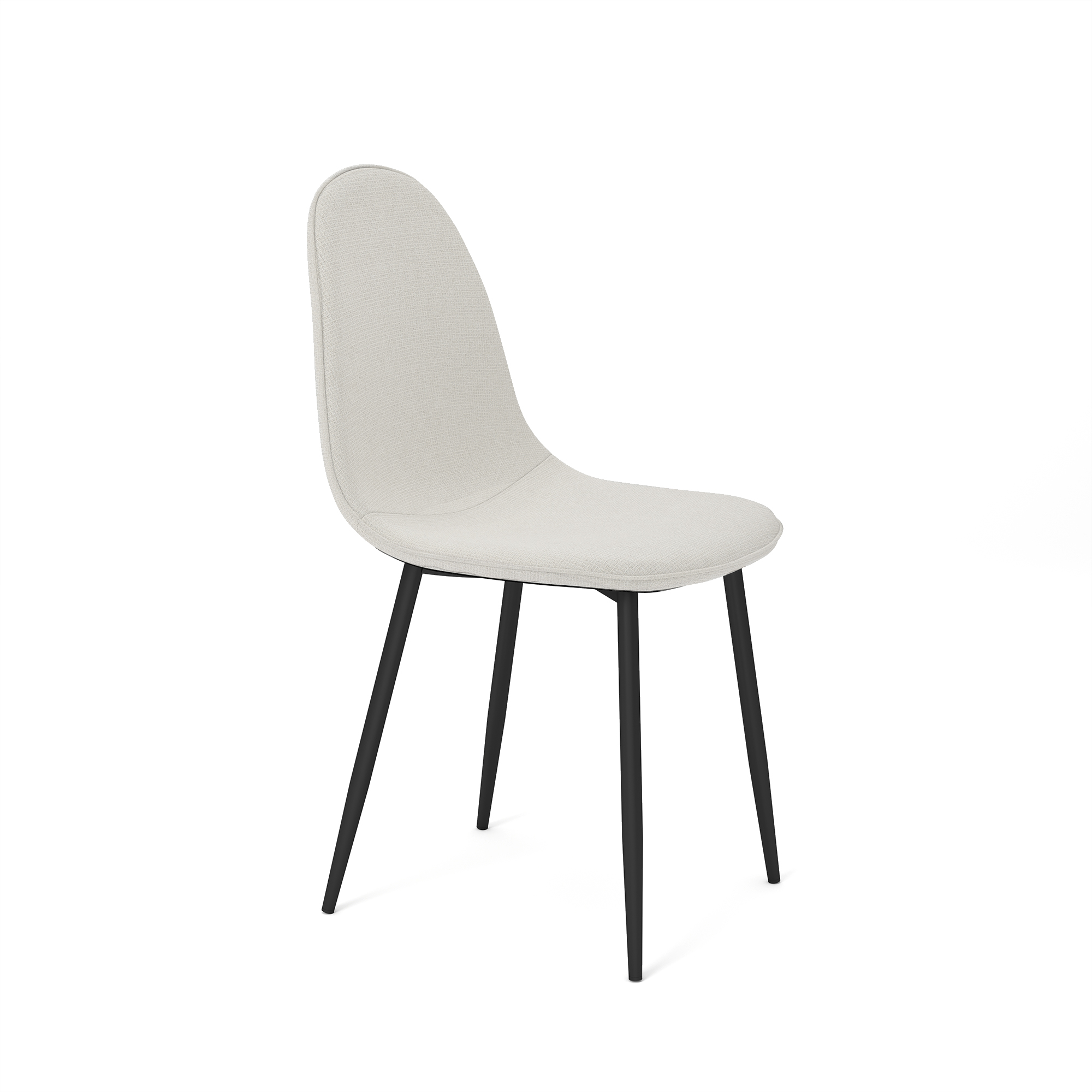 Homy Casa Lot de 4 Chaises de Salle à Manger, Chaises d'Appoint Modernes en Tissu Tweed Beige avec Pieds en Métal Robustes