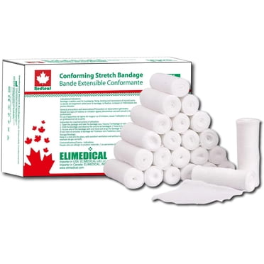 Redleaf Conforming Stretch Gauze Bandage, non-sterile, 2” x 4.1 Yards, Individually Wrapped Gauze Roll, Soft Woven Polyester Stretch Bandage for Wound Care and Injury Support. 24 rolls/box CSB0204