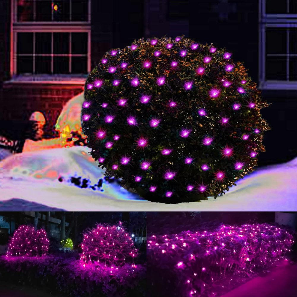MesaSe LED Christmas Net Lights Outdoor Decorations for Bushes 96 LED 5ftx5ft Connectable Green Wire Net Christmas Lights for Outdoor Yard Mesh Shrub Tree Holiday Decor