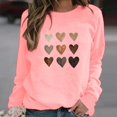 thumbnail image 1 of T-shirt de la Saint-Valentin pour Femmes 2024, Chandails à Col Rond, T-Shirts Décontractés avec Cœur, T-Shirts Graphiques Amples à Manches Longues, Chandails à Enfiler, Hauts Mode pour les Fêtes, T-Shirt, 1 of 6