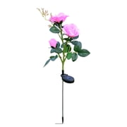 RKSTN Lights Solar Garden Lights - Solar Outdoor Lights With Beautiful & Realistic Rose Flowers - 7 Color Changing Solar Lights Outdoor For Yard Garden Decoratio Lights