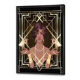 thumbnail image 2 of Designart Retro Women In Golden Art Deco Geometrics I FLOAT FRAME WALL ART, 2 of 4
