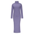 thumbnail image 4 of KIHOUT Womens 2 Piece Outfits Solid Color Long Sleeve Loose High Neck Sweater Tops and Skirt Lounge Set, 4 of 6