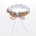 thumbnail image 3 of 2 Piece Womens Lace Flower Leg Garter Stretch Leg Garter Belt Belt Rings Brown, 3 of 9